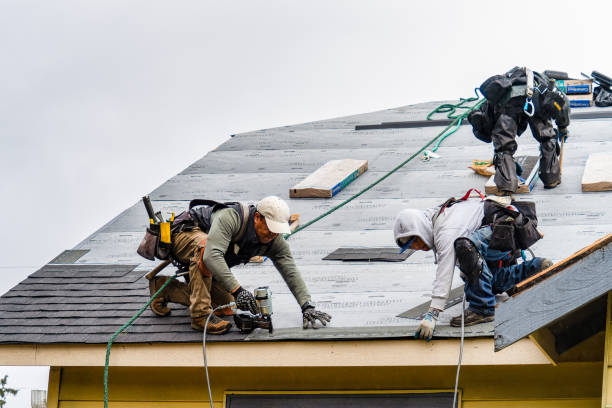 Professional Gutter Installation technician working in Blissfield, MI